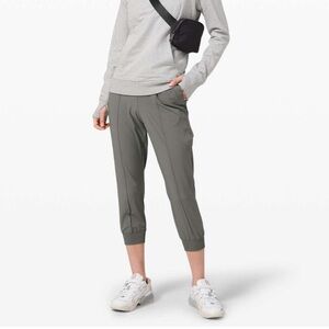 worn once: Lululemon Women's Wanderer Cropped Jogger Grey Sage Size 6